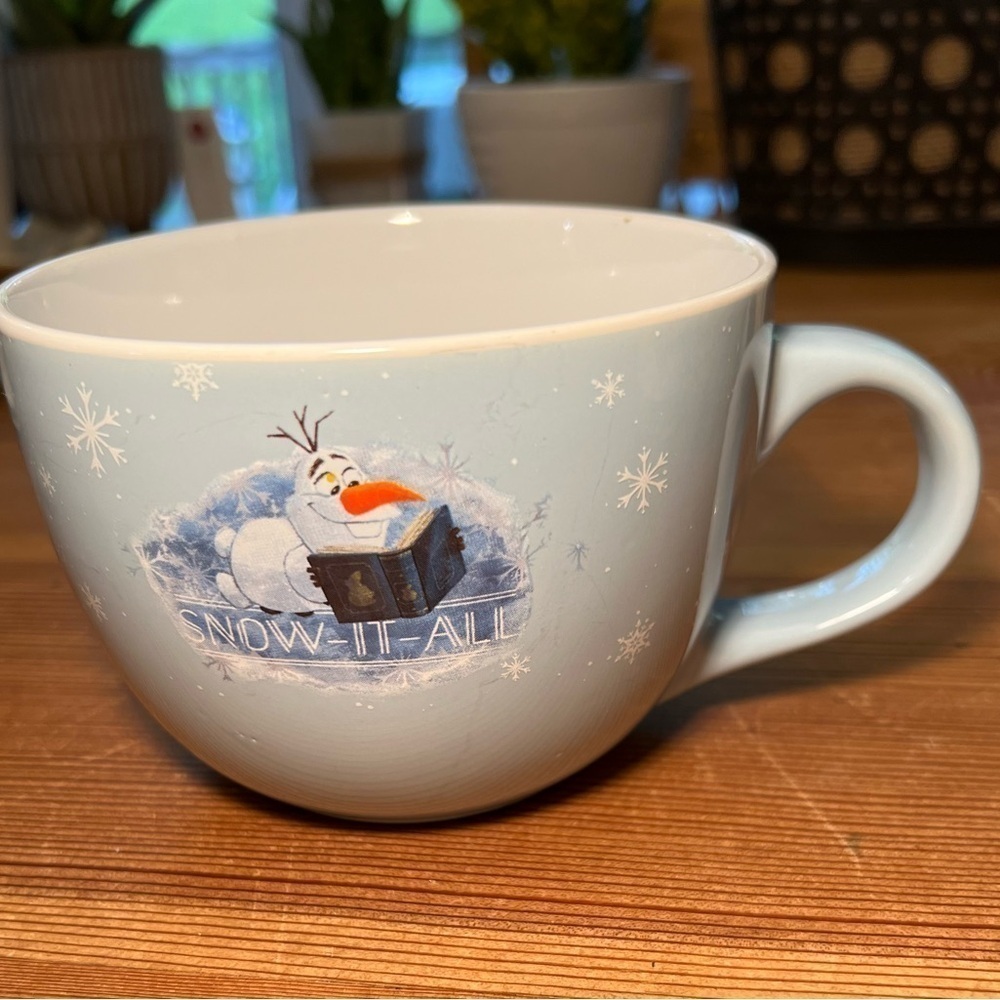 Disney Frozen Snow-It-All Olaf Reading Blue w/ Snowflakes 24oz Licensed Mug